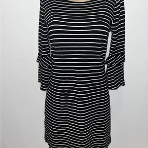 Ann Taylor Striped Bell Sleeves Stretch Dress Size 4 New